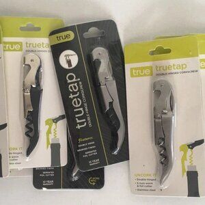 4 True Fabrications TrueTap Double Hinge Corkscrew Bottle Opener Foil Cutter